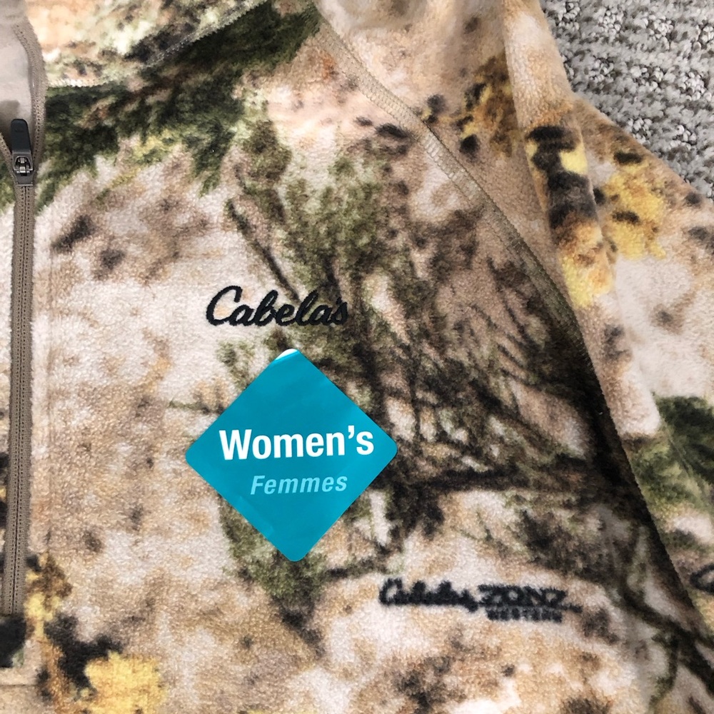 NWT Cabela's Camouflage 1/4 zip Fleece Pullover size Med - Picture 3 of 5